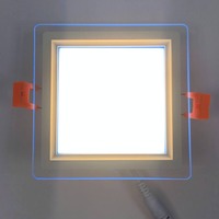 LED панель "Сяйво" 6W 450Lm 4500K + синий 85-265V квадрат + стекло "LEMANSO" LM1038