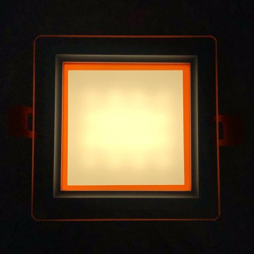 LED панель "Сяйво" 6W 450Lm 4500K + оранж. 85-265V квадрат + скло "LEMANSO" LM1038