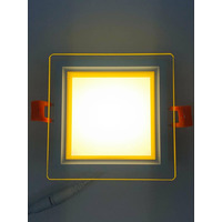 LED панель "Сяйво" 9W 720Lm 4500K + жовтий 85-265V квадрат + скло"LEMANSO" LM1039