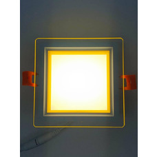 LED панель "Сяйво" 9W 720Lm 4500K + жовтий 85-265V квадрат + скло"LEMANSO" LM1039