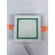 LED панель "Сяйво" 9W 720Lm 4500K + зелёный 85-265V квадрат + стекло"LEMANSO" LM1039
