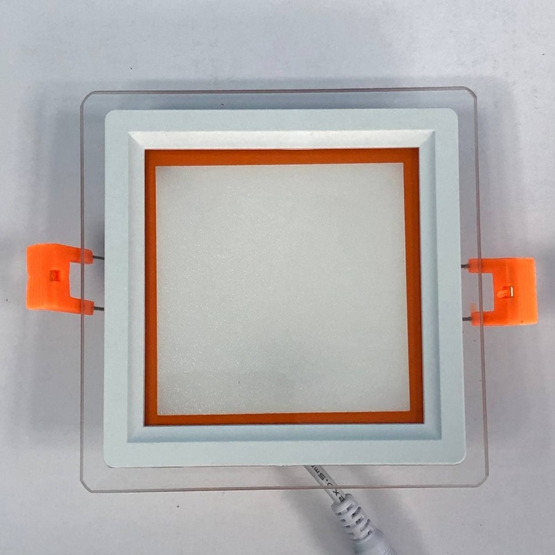 LED панель "Сяйво" 6W 450Lm 4500K + оранж. 85-265V квадрат + стекло "LEMANSO" LM1038