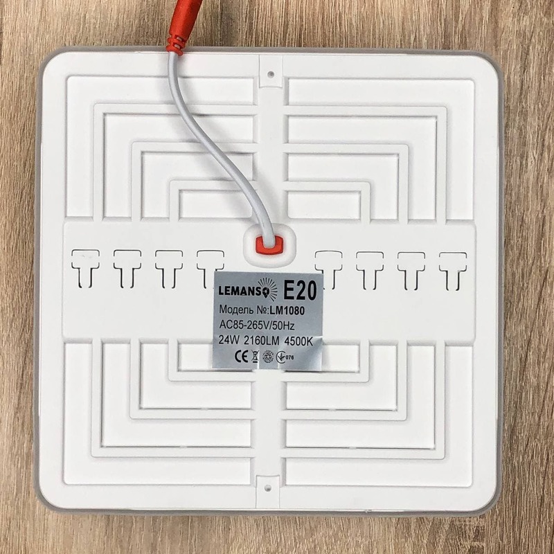 LED панель 24W 2160LM 4500K 85-265V IP20 "Стелс" квадрат "LEMANSO" LM1080