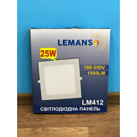 LED панель 25W 1550LM 4500K квадрат "LEMANSO" LM412