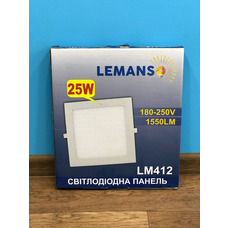 LED панель 25W 1550LM 4500K квадрат "LEMANSO" LM412