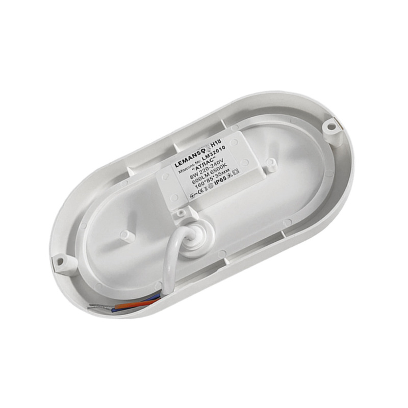 Светильник LED 12W овал белый 220-240V 900LM 6500K IP65 "Атлас" ЭКО (160x85x35mm) "LEMANSO" LM32011