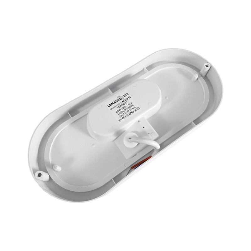 Светильник LED 23W овал белый 220-240V 1725LM 6500K IP65 "Атлас" ЭКО (230x105x35mm) "LEMANSO"LM32015