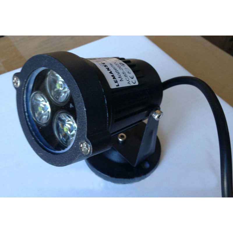 Светильник светодиодный садовый 3LED 3W 6500K чёрный "LEMANSO" LM978