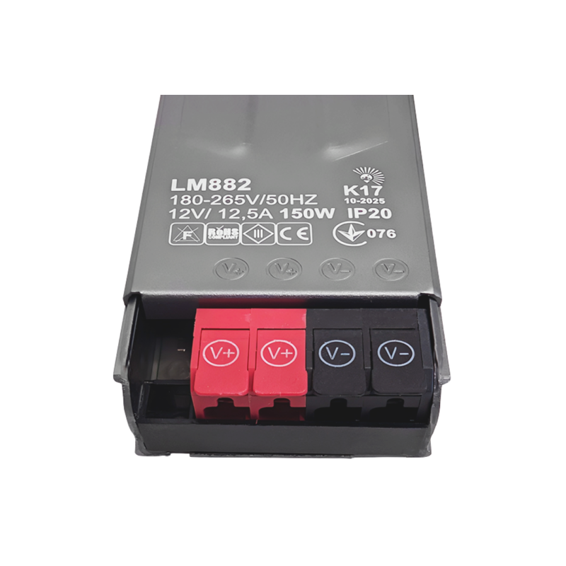 Блок живлення пластик тонкий для LED стрічки 12V 150W 12.5A Преміум "LEMANSO" LM882