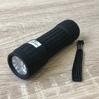 Ліхтарик ручний 9 LED чорний світиться алюміній "LEMANSO" LMF31