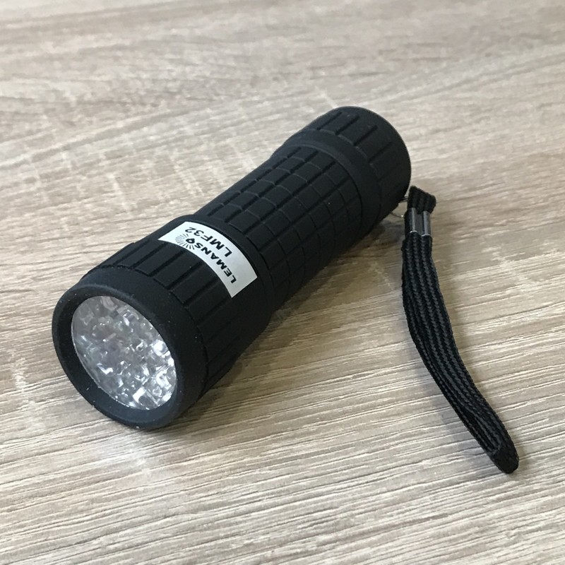 Фонарик ручной 14 LED чёрный алюминий "LEMANSO" LMF32