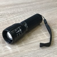 Фонарик ручной 1W Lumen чёрный алюминий "LEMANSO" LMF36