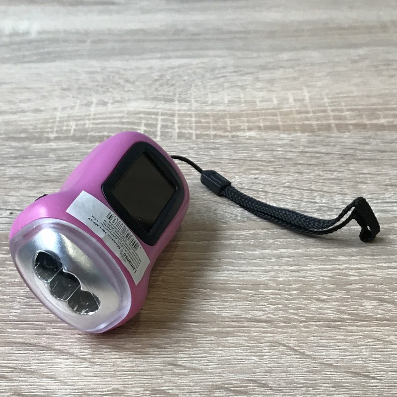 Фонарик 3 LED + солнечная батарея розовый "LEMANSO" LMF37