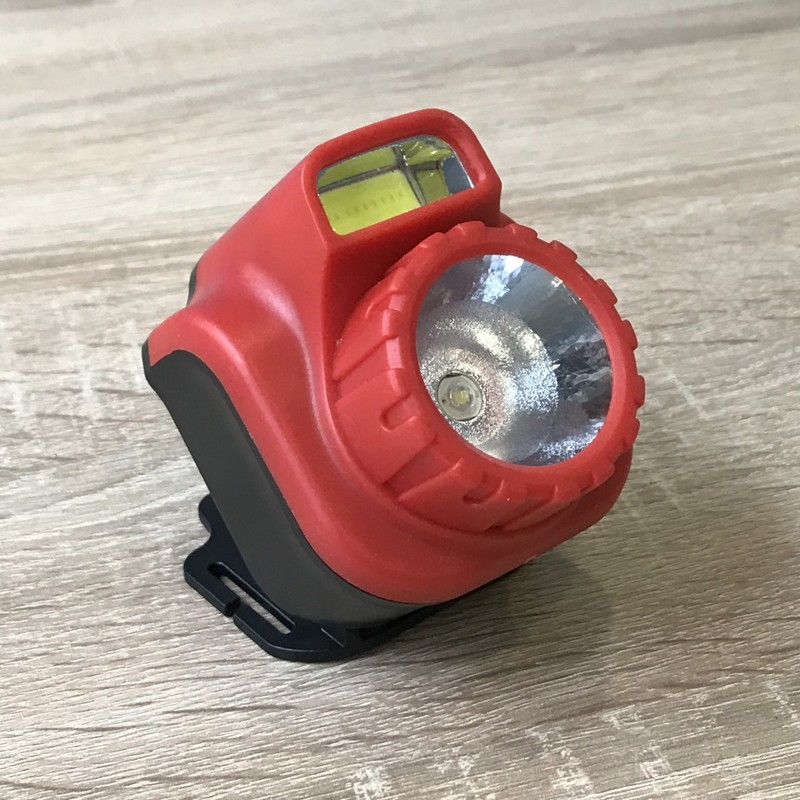 Фонарик COB+Lumen красный пластик "LEMANSO" LMF48