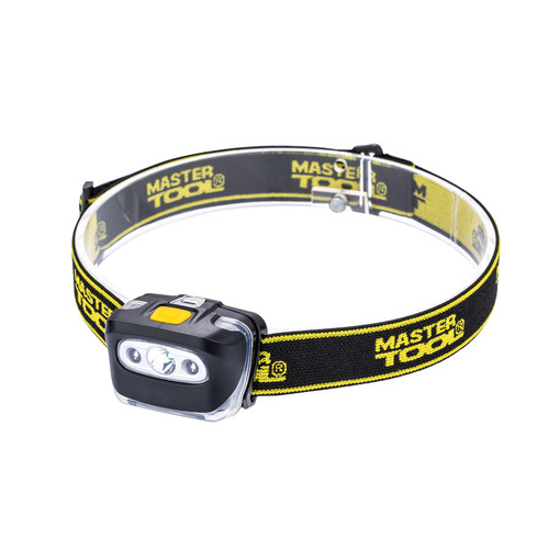 Ліхтар налобний, 4 режими, 55*35*40 мм, CREE XT-E WHITE LED + 2 x RED LED, MASTER TOOL 94-0813