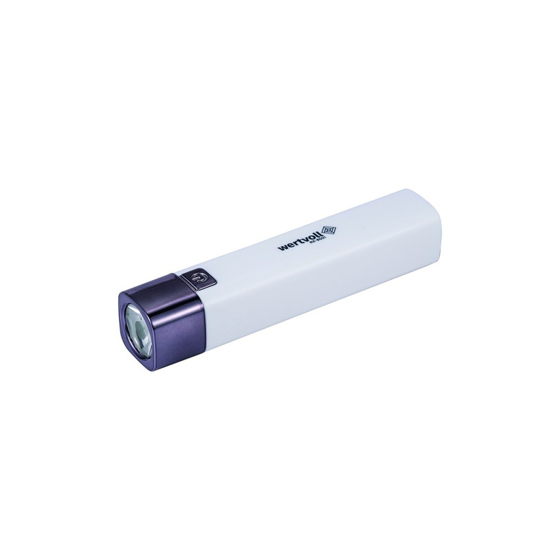 Ліхтар, 3 режими, 122*25 мм, LED, Li-ion 1200 mAh, Power Bank, ABS, WHITE WERTVOLL RX-8001