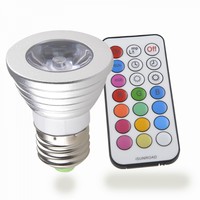 Лампа светодиодная E27 RGB 3W с пультом 85-265V "LEMANSO" LM294