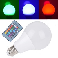 Лампа светодиодная E27 RGB 3W 210LM с пультом 85-265V (48*92mm) "LEMANSO" LM735