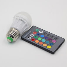 Світлодіодна лампа E27 RGB 3W 210LM з пультом 85-265V (48*65mm) "LEMANSO" LM736