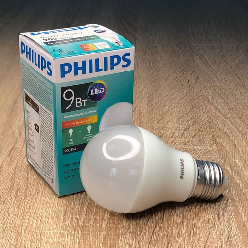 Світлодіодна лампа ESS LEDBulb 9W-100W 3000K 230V A60_E27 RCA "PHILIPS" 8718696737514