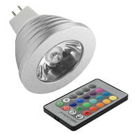 Лампа светодиодная MR16 3W RGB с пультом 85-265V "LEMANSO" LM293
