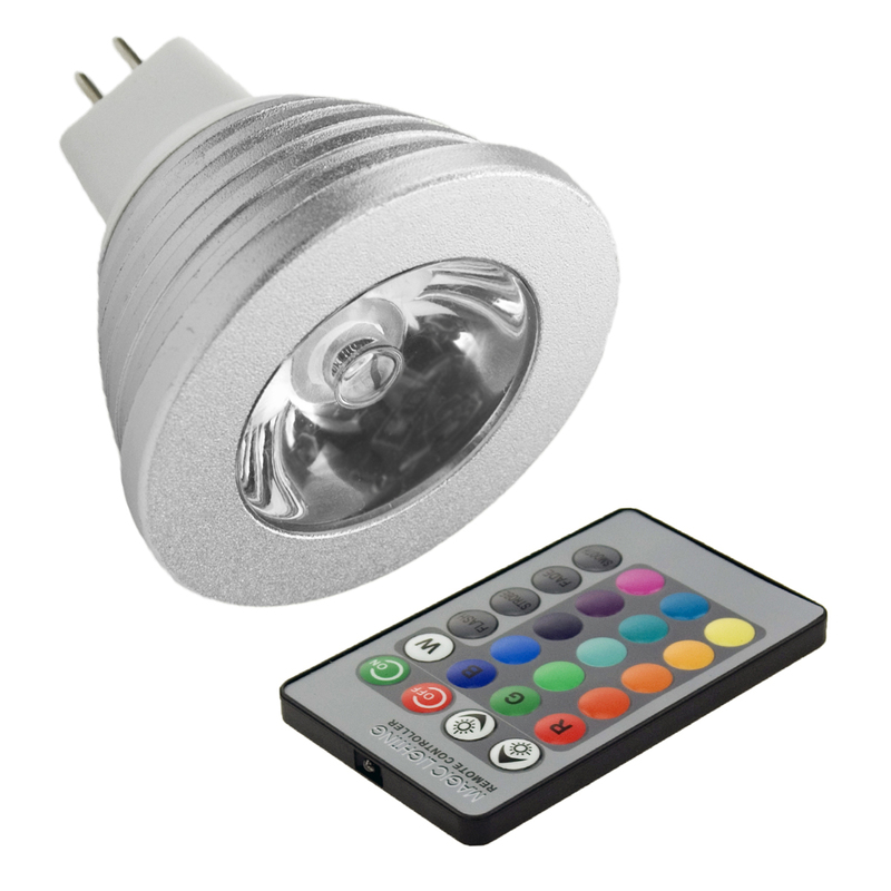 Світлодіодна лампа MR16 3W RGB з пультом 85-265V "LEMANSO" LM293