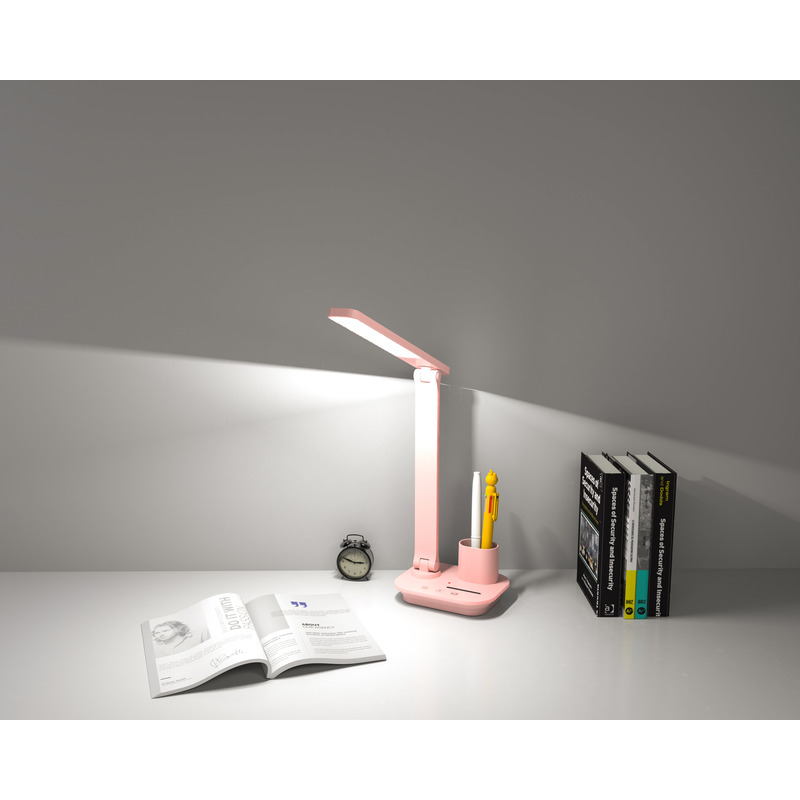 Настільна світлодіодна лампа LED 5W рожева з акумулятором ULTRA LED TB-87S-LI pink