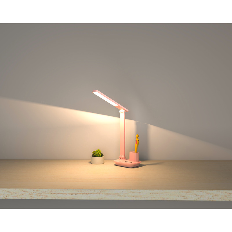Настільна світлодіодна лампа LED 5W рожева з акумулятором ULTRA LED TB-87S-LI pink