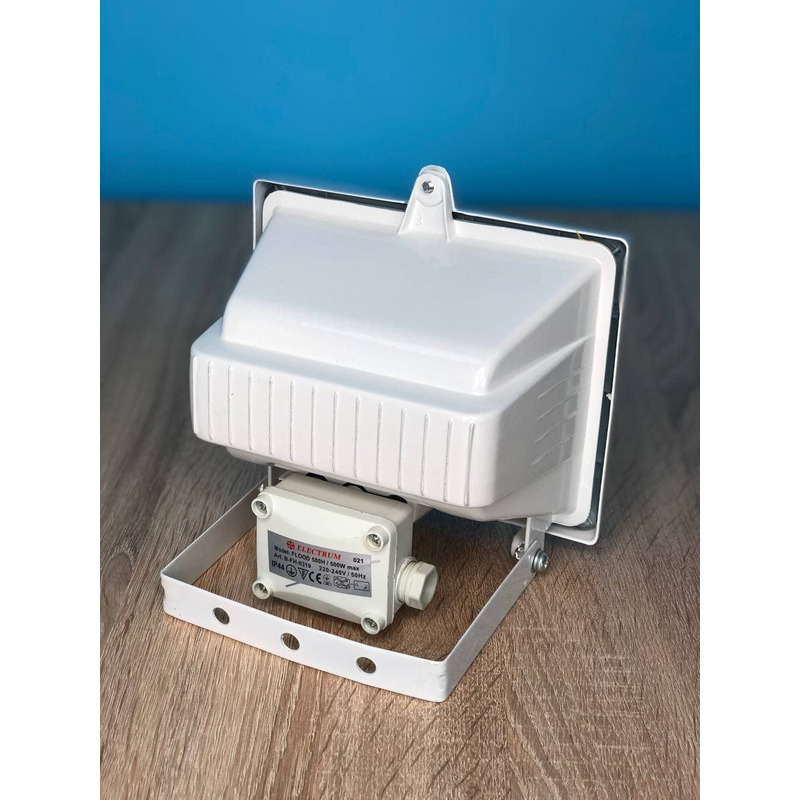 Прожектор галогенний 500W IP44 J118 білий "ELECTRUM" B-FH-0319