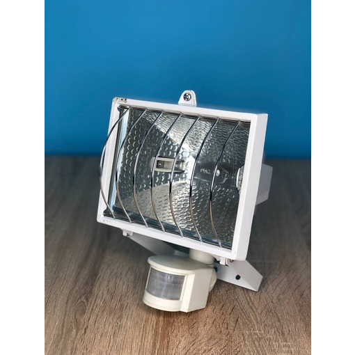 Прожектор галогенний 500W IP44 J118 білий з сенсором "Vito Light"