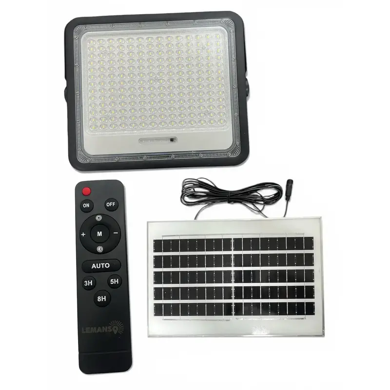 Прожектор LED+сонячна панель+пульт+акумулятор 300W 6500K "LEMANSO"  LMB33023