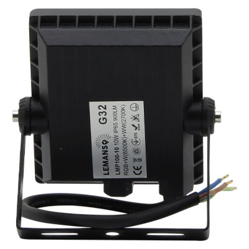 Прожектор LED RGB + W + WW 10 W 6500K IP65 900LM з WI-FI Розумний будинок Tuya "LEMANSO" LMP100-10