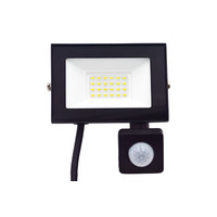 Прожектор LED 20w 6500K IP54 2000LM 175-265V з датчиком чорний"Чарівність" "LEMANSO" LMPS105-20