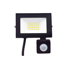 Прожектор LED 20w 6500K IP54 2000LM 175-265V с датчиком черный"Очарование" "LEMANSO" LMPS105-20