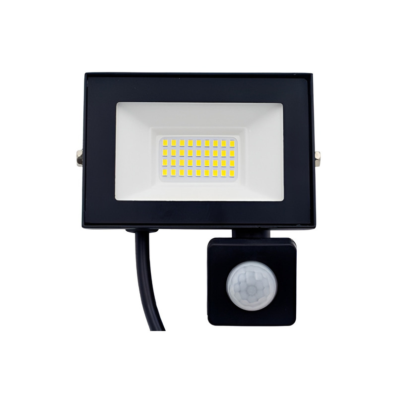 Прожектор LED 30w 6500K IP54 1800LM 230-240V з датчиком чорний"Блиск" "LEMANSO"  LMPS106-30