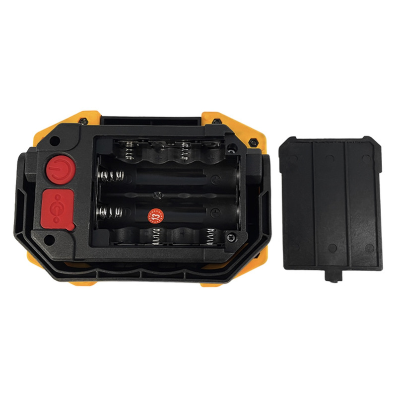 Прожектор LED 10W 2COB 500LM 6500K IP54 желто-черный с USB+кнопка батарейка "LEMANSO" LMP101