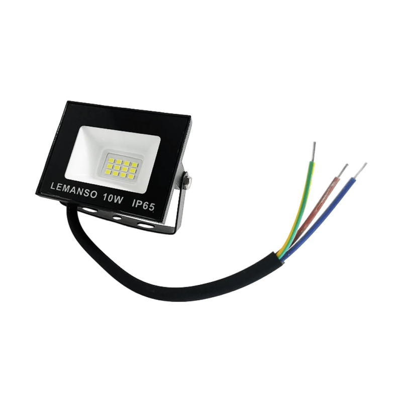 Прожектор светодиодный LED SMD 10w 6500K IP65 600LM "Нептун" черный "LEMANSO" LMP103-10