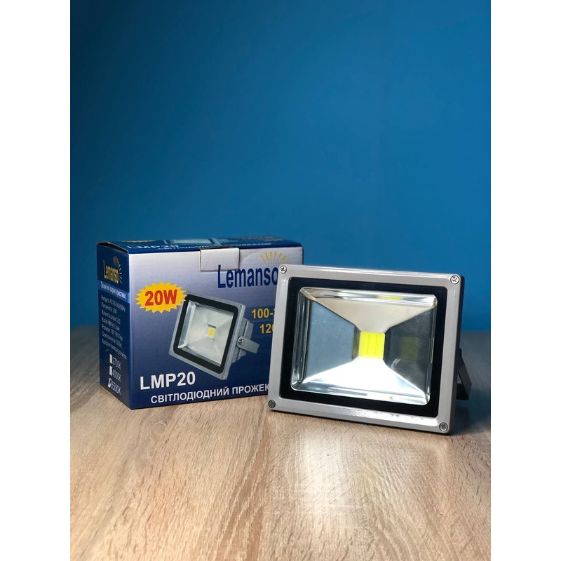 Прожектор светодиодный LED 20w 4000K IP65 1LED серый "LEMANSO" LMP20