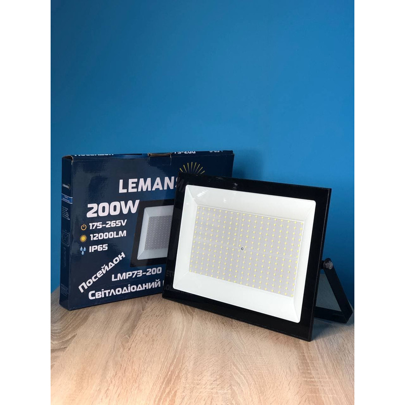 Прожектор светодиодный LED SMD 200w 6500K IP65 12000LM "Посейдон"чёрный "LEMANSO" LMP73-200