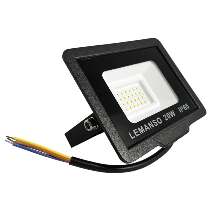 Прожектор светодиодный LED SMD 20w 6500K IP65 1600LM "Посейдон" черный "LEMANSO" LMP73-21