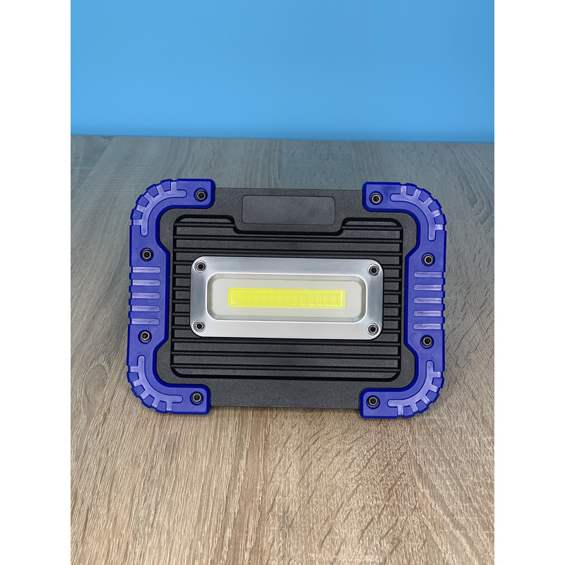 Прожектор LED 10W COB 750LM 6500K IP64 з акумулятором. чорно-синій "LEMANSO" LMP74-10