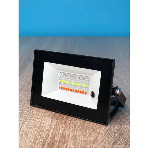 Прожектор світлодіодний LED 20w RGB+пульт IP65 чорний "LEMANSO" LMP76-20 RGB