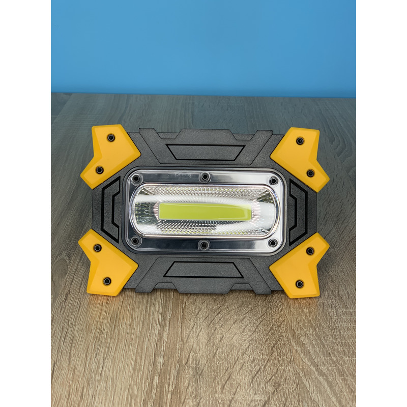 Прожектор LED 10W COB 930LM 6500K IP44 з акумулятором. жовто-чорний "LEMANSO" LMP86