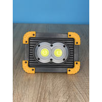 Прожектор LED 20W OSL+COB 300+300LM 6500 IP65 USB та акумулятор. жовто-чорний "LEMANSO" LMP90