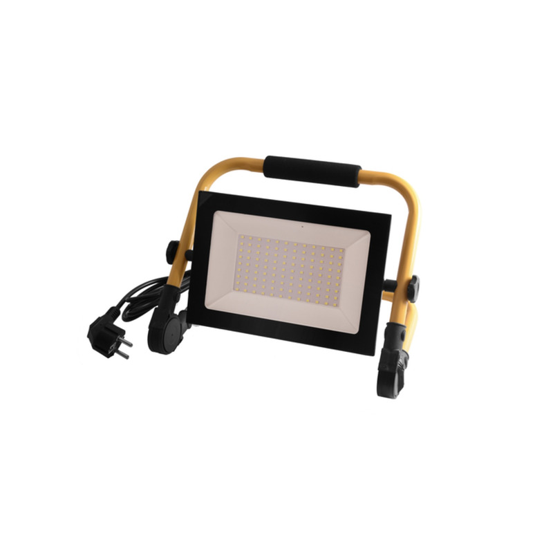 Прожектор LED 100w 6500K IP65 5600LM черный + подставка (желтая) + провод (1,5 м) "LEMANSO" LMP98-100