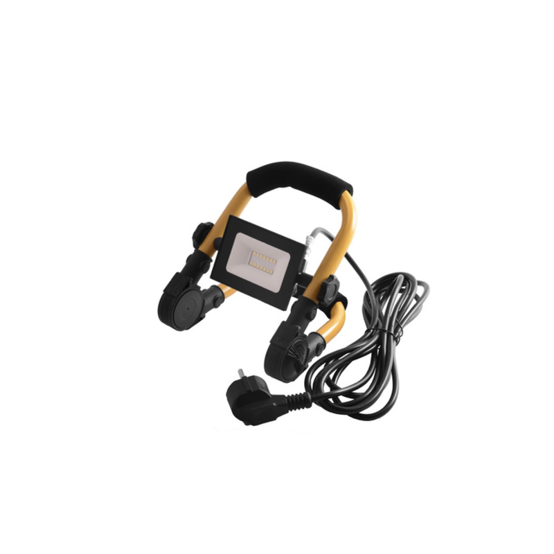 Прожектор LED 20w 6500K IP65 1120LM черный + подставка (желтая) + провод (1,5 м) "LEMANSO" LMP98-20