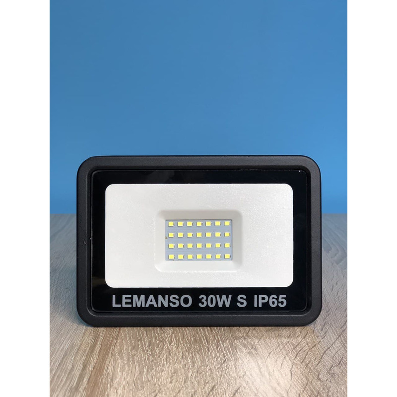 Прожектор світлодіодний LED SMD 30w 6500K IP65 2000LM з мікров. датчиком чорний "LEMANSO" LMPS16-30