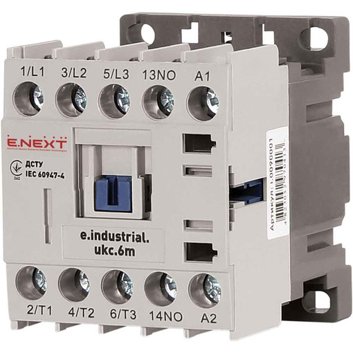 Контактор e.industrial.ukc.6M.220, 6А, 220В, 1no, малогабаритний "E.NEXT" i.0090001
