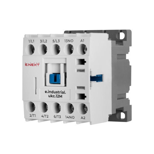 Контактор e.industrial.ukc.12M.220, 12А, 220В, no, компактний "E.NEXT" i.0090018