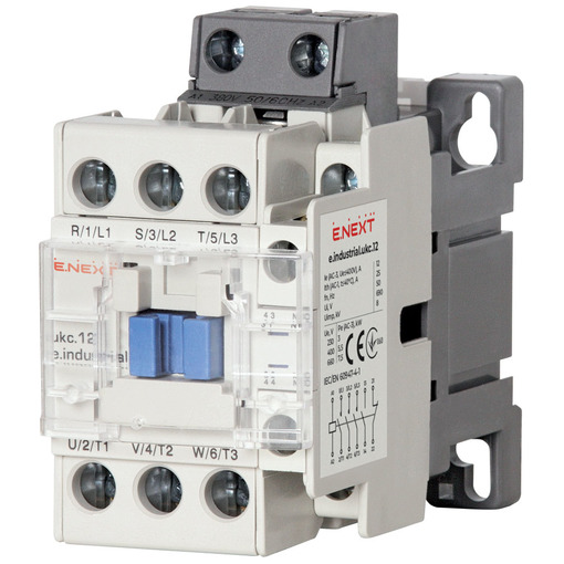 Контактор e.industrial.ukc.12.380, 12А, 380В, no+nc "E.NEXT" i.0090021